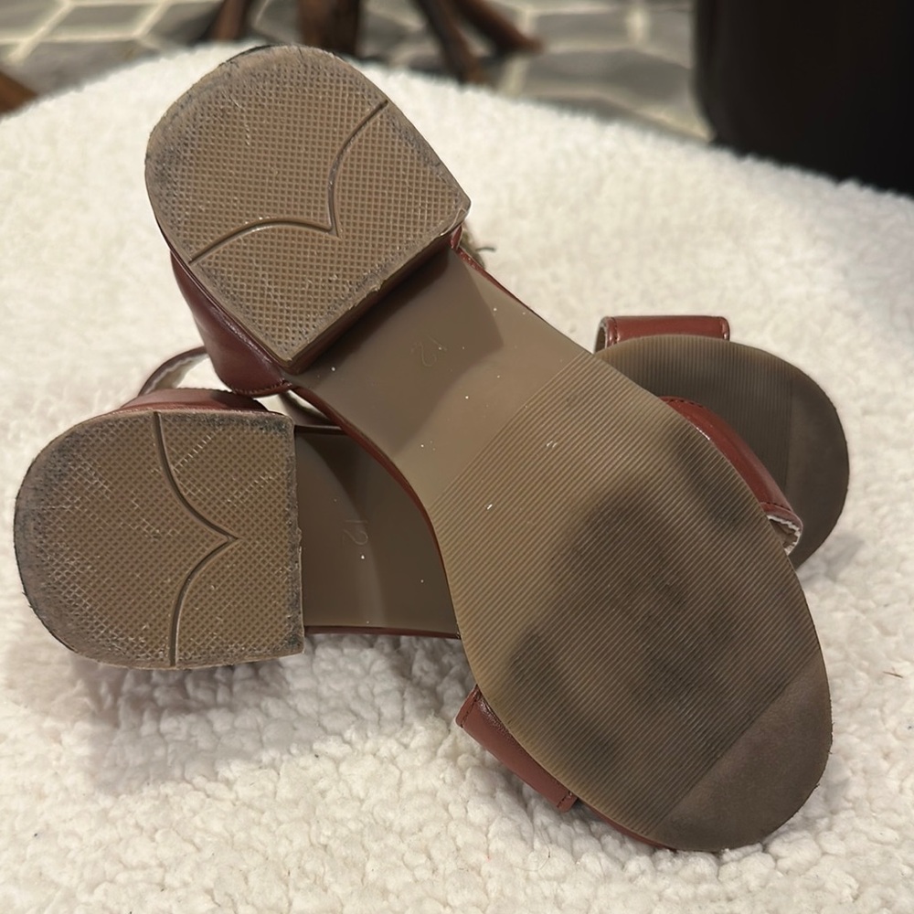 Lucky Brand Brown Leather Sandals with Ankle Strap - Picture 7 of 10